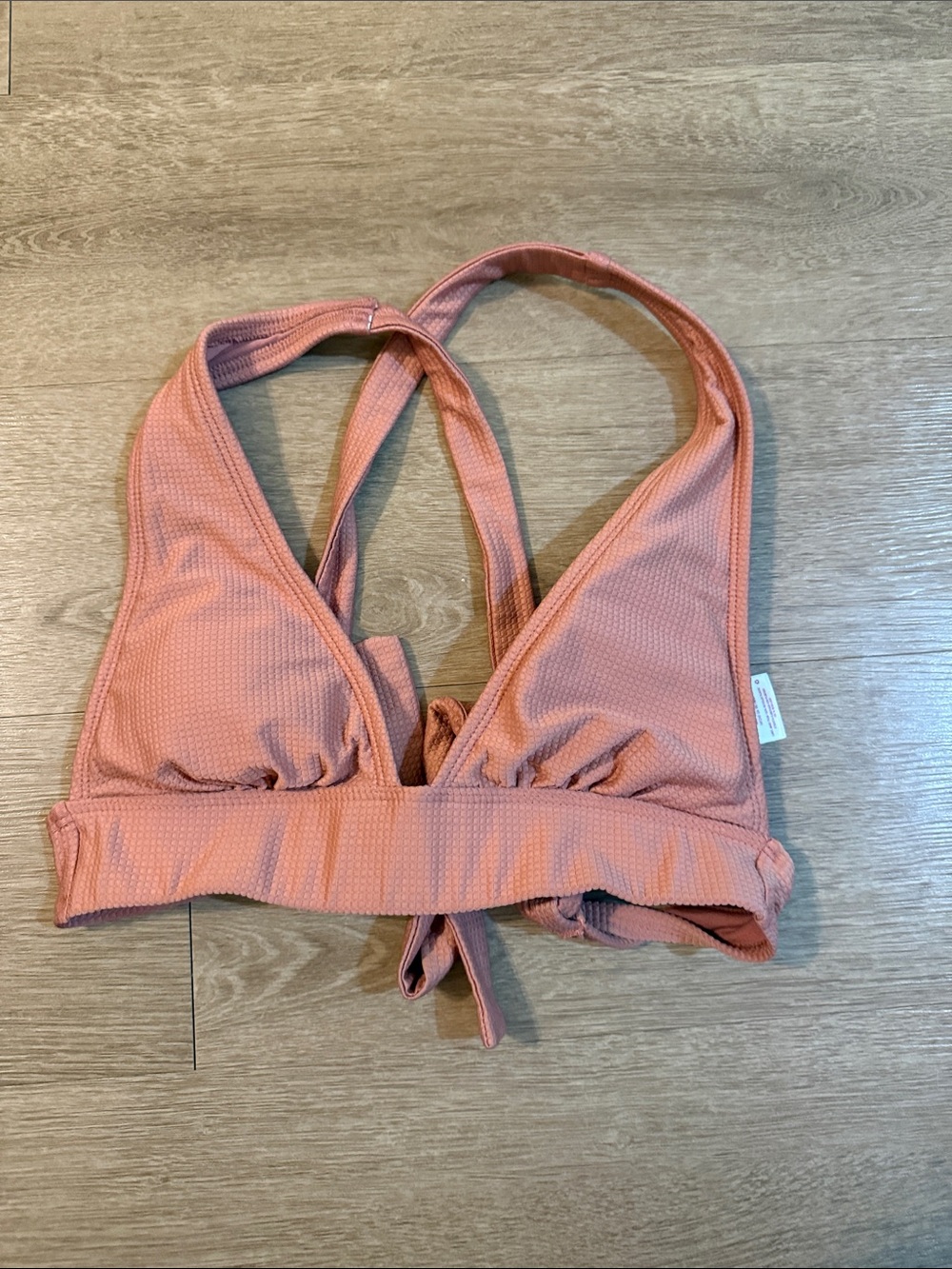 Xhilaration Dusty Rose Textured Bikini Top